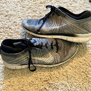 Nike Free TR Flyknit Running Shoes Black and White